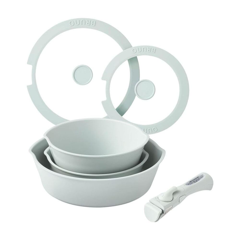 BRUNO ブルーノ フライパン 6点セット ペールグリーン BHK304-R IH ガス オーブン対応 / キッチン 鍋