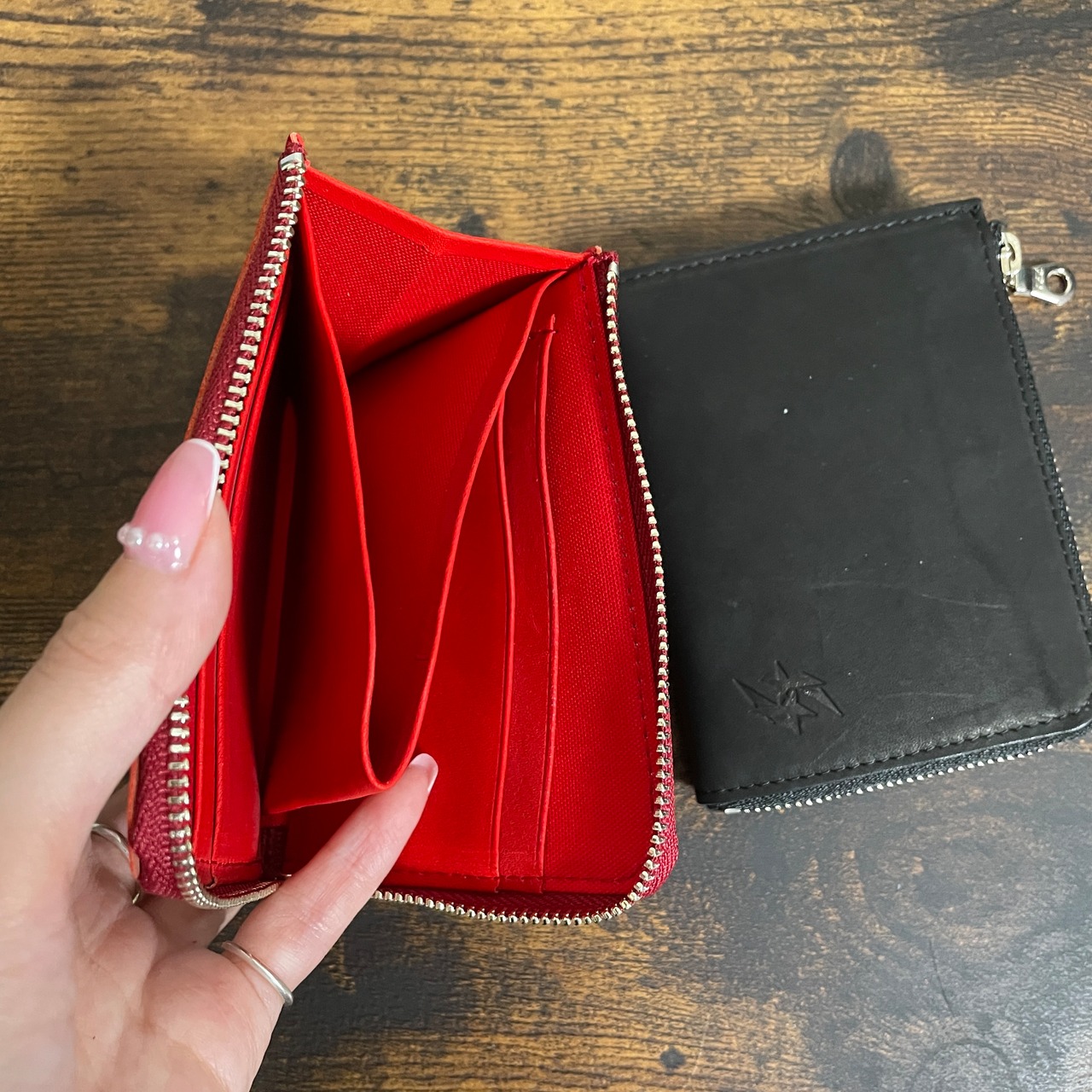 【国産牛革】グローブレザー Ｌ字ファスナー ミニ財布