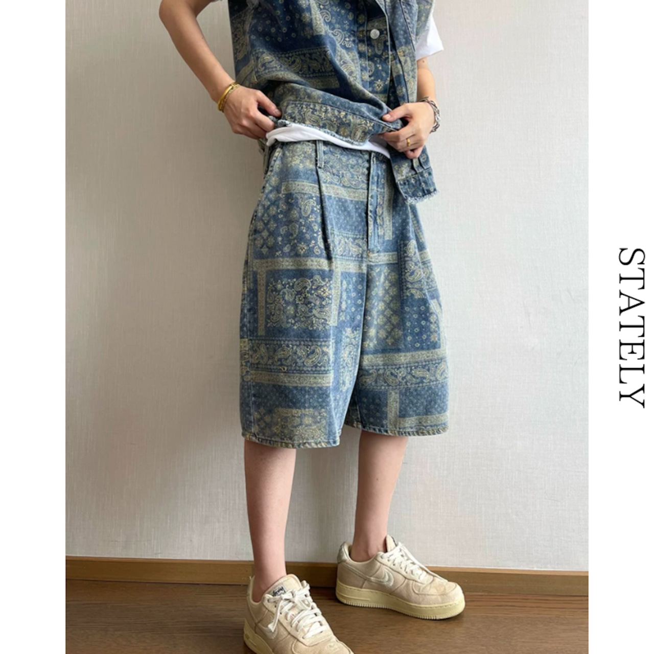 Paisley Vintage デニムショーツ_B139・画像7
