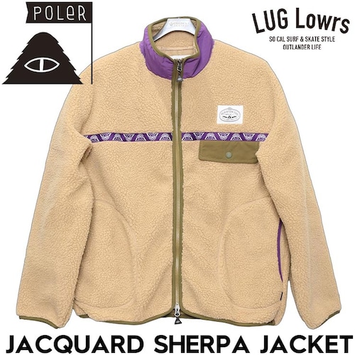POLeR ポーラー JACQUARD SHERPA JACKET フリースジャケット シェルパジャケット 253MCV0018 BEG 日本代理店正規品