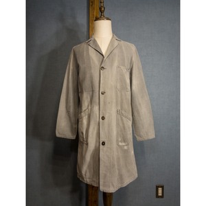【1940s】"French Work" Black Chambray Atelier Coat, Good Faded!!