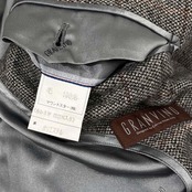 HANKYU granvino カシミヤ混 チェック柄 ステンカラーコート Sサイズ程度/比翼/阪急