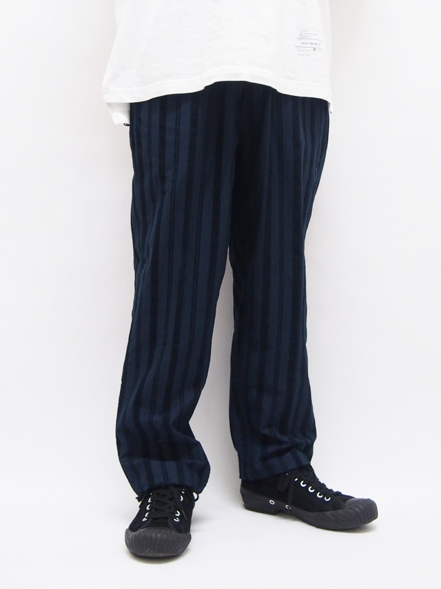 EGO TRIPPING (エゴトリッピング) MALL STRIPE TROUSERS マルストライプトラウザーズ / NAVY RANDOM STRIPE　623807-82