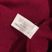 カシミヤ100% ALPHA アルファ ダイヤ柄 前開き ニット ベスト L/ワインレッド系 メンズ