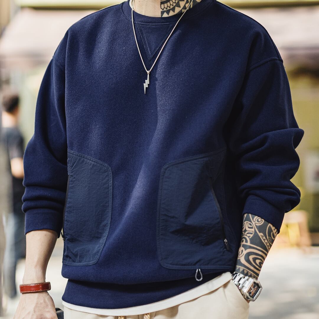 パッチポケットリブニットトップス A19198