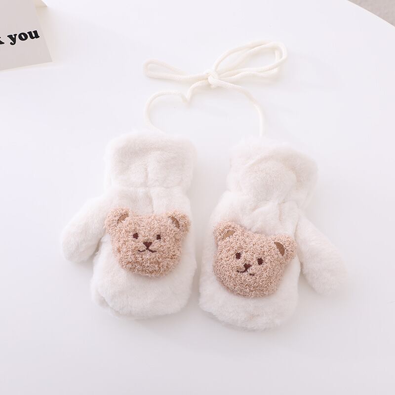 【即納】bear gloves white