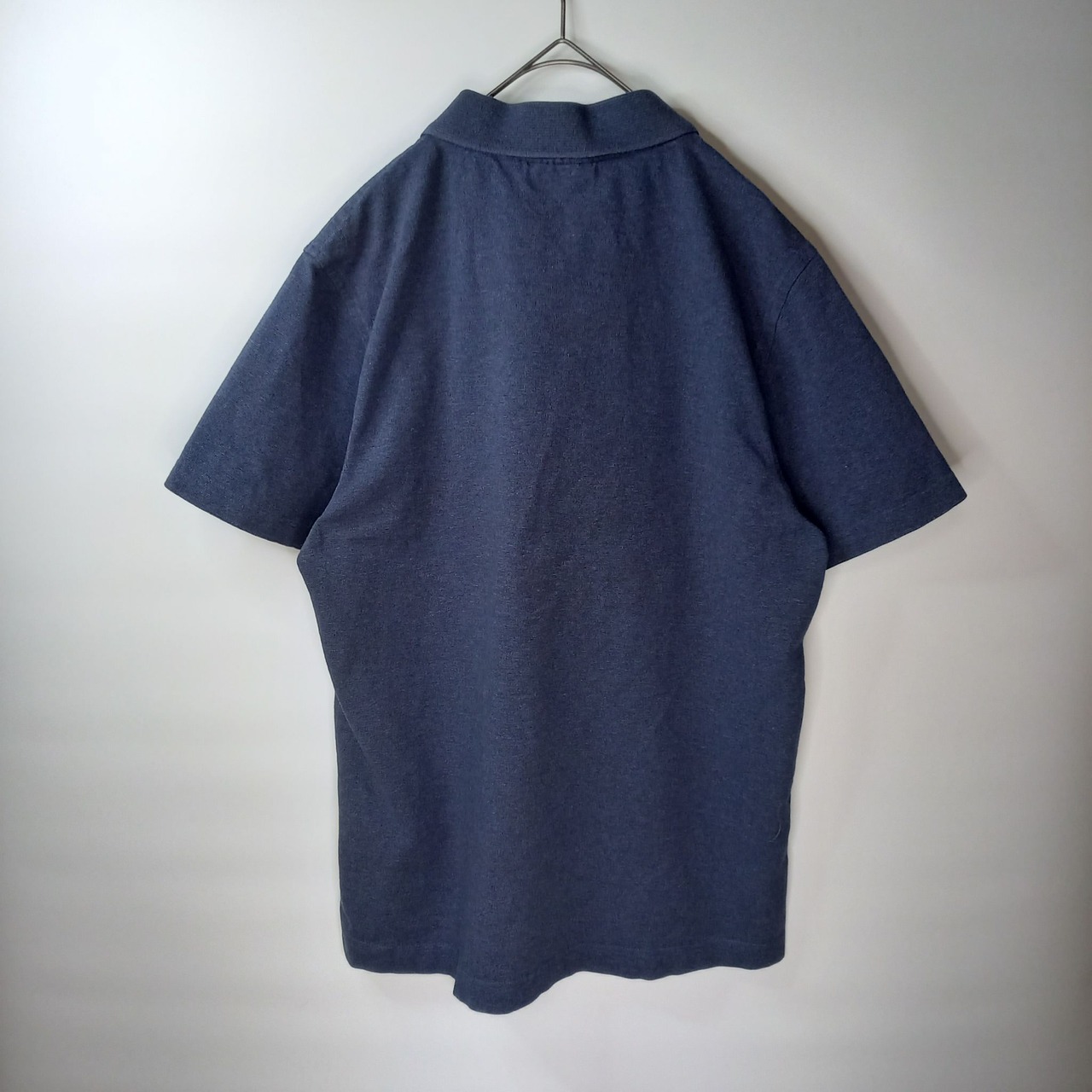 ラコステ　ポロシャツ　半袖　シェルボタン　刺繍ロゴ　ネイビー　USM