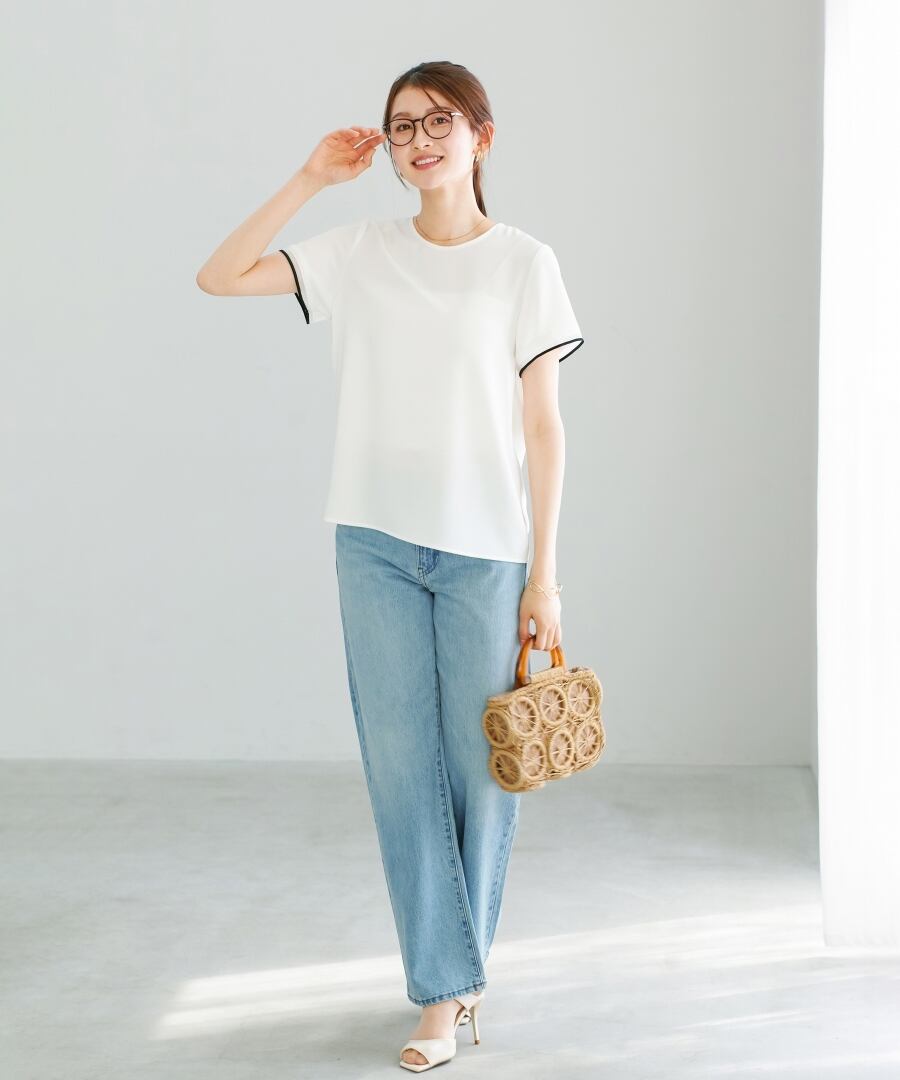 ラクして整うカセット服 】 さらさらオックス・袖口シアーブラウス