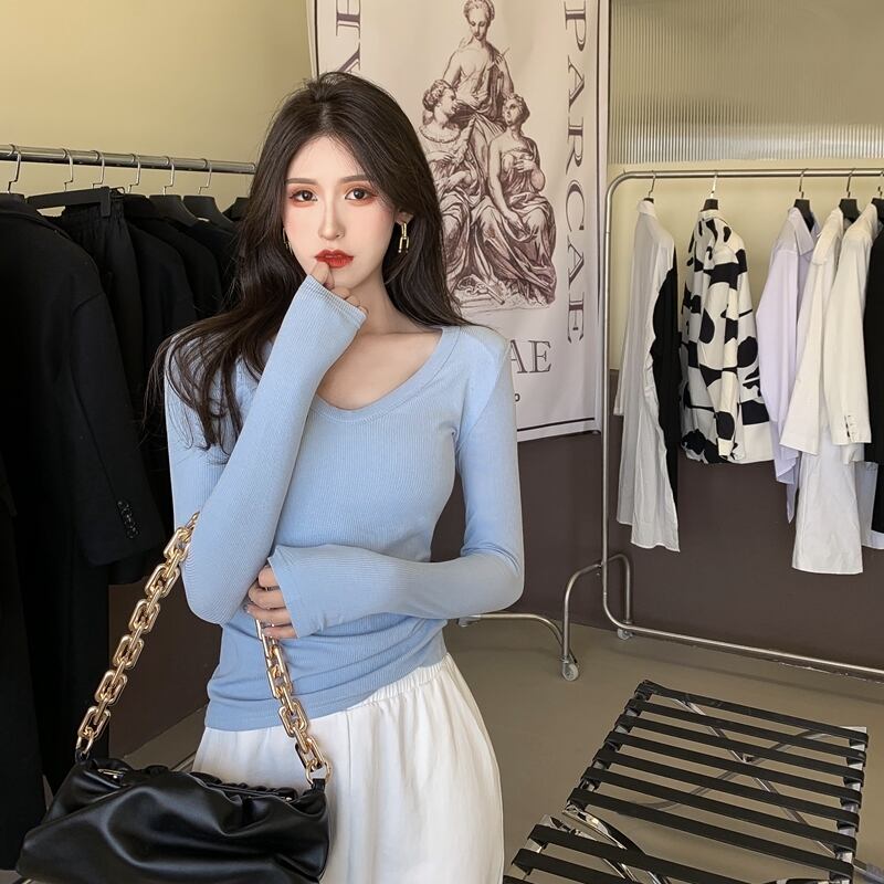 ニットシャツ スプリング ロング 春物 Tシャツ ブラックストロベリース24954081154