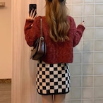 Red Retro Twist-Knit Sweater