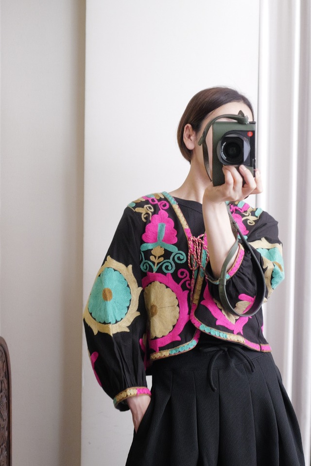 vintage fabric cardigan black