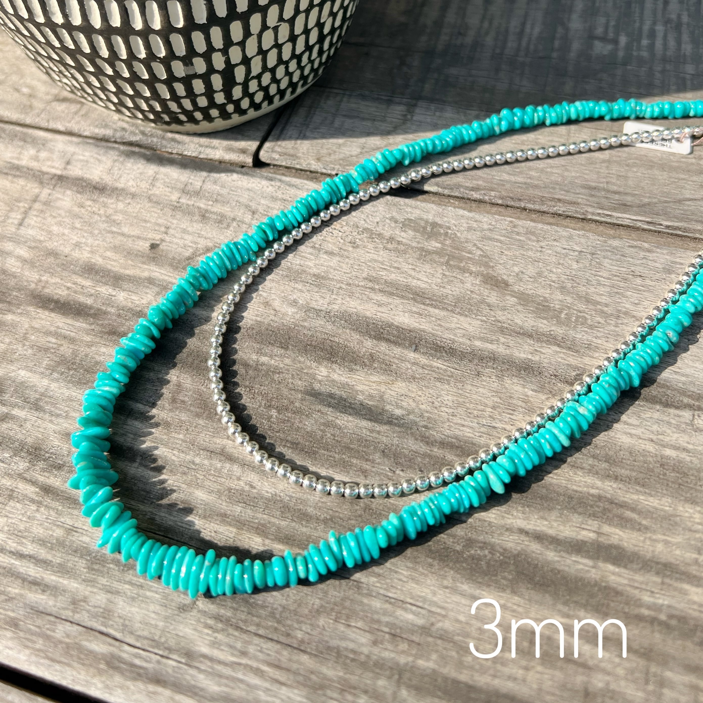 ナバホパール ネックレス 丸玉 3mm 45cm シャイニー 《Indian ナバホパール ネックレス 丸玉 3mm 45cm シャイニー 《Indian