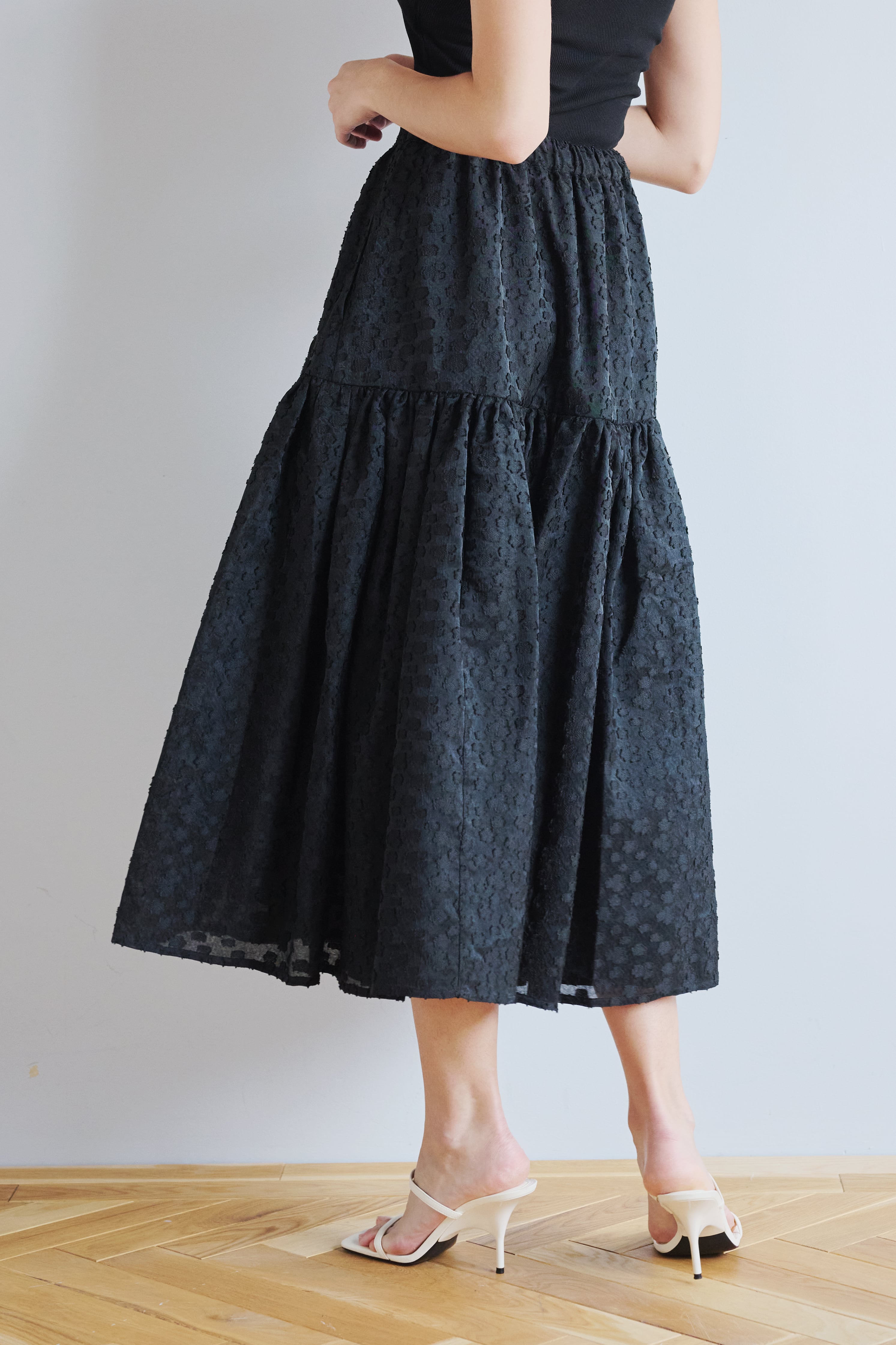 SHEER COUTURE SKIRT BLACK | AMICA・kids