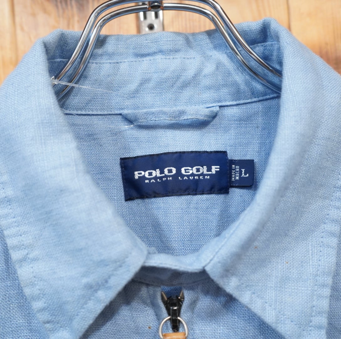 90s pologolf ralphlauren リネン スイングトップ L/ポロゴルフ ラルフ