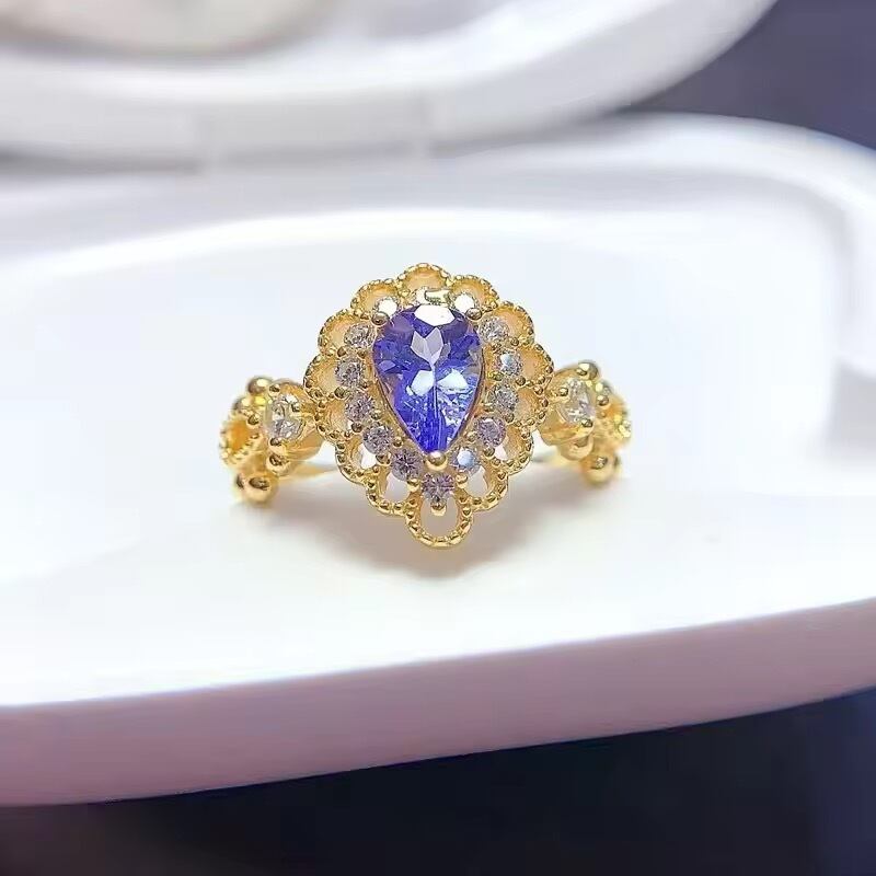 tanzanite〗天然 タンザナイト ティアドロップ 雫 ペア シェイプ