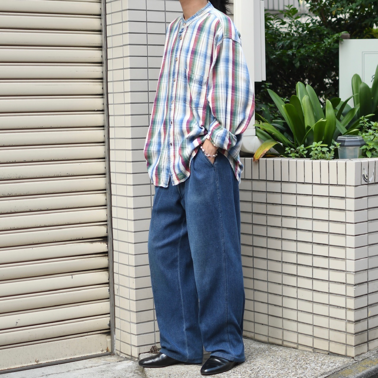 2tuck denim slacks