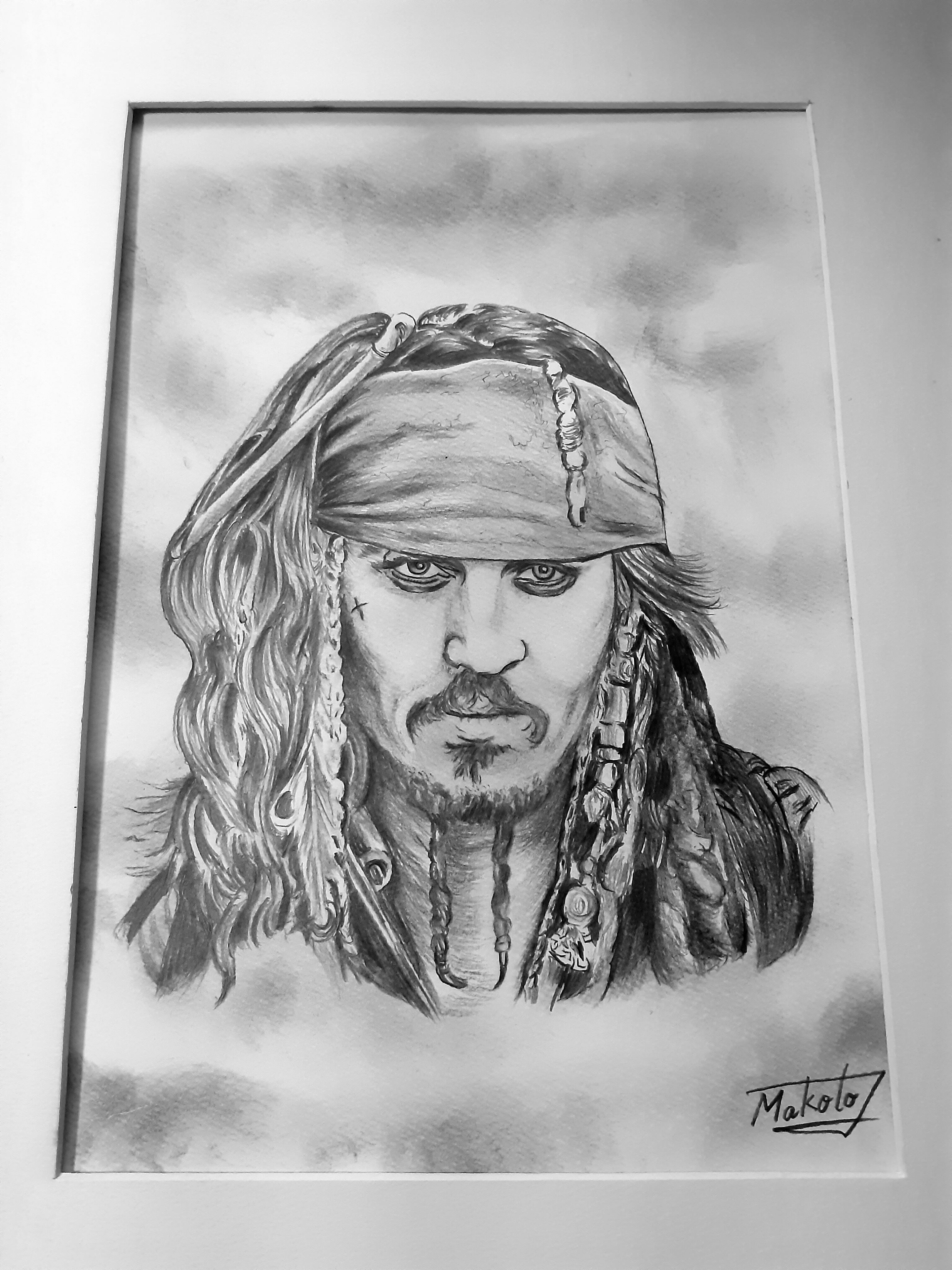 鉛筆画 Captain Jack Sparrow | 工房 和み