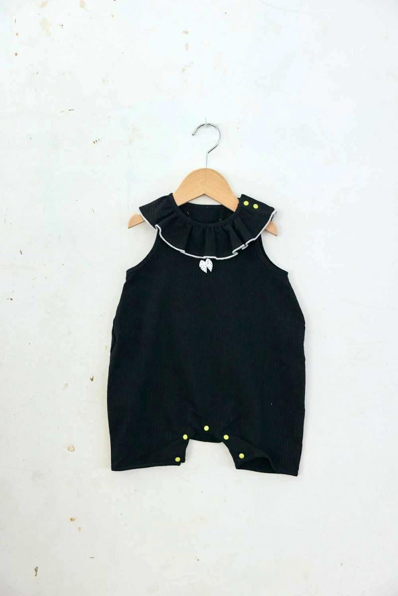 【26SS】KOQUELIKO(コキュリコ)Kana rompers black(XXS/XS)ロンパース ブラック