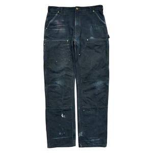 CARHARTT DOUBLE KNEE WORK PANTS BLACK SIZE 36 x 34 (USED)