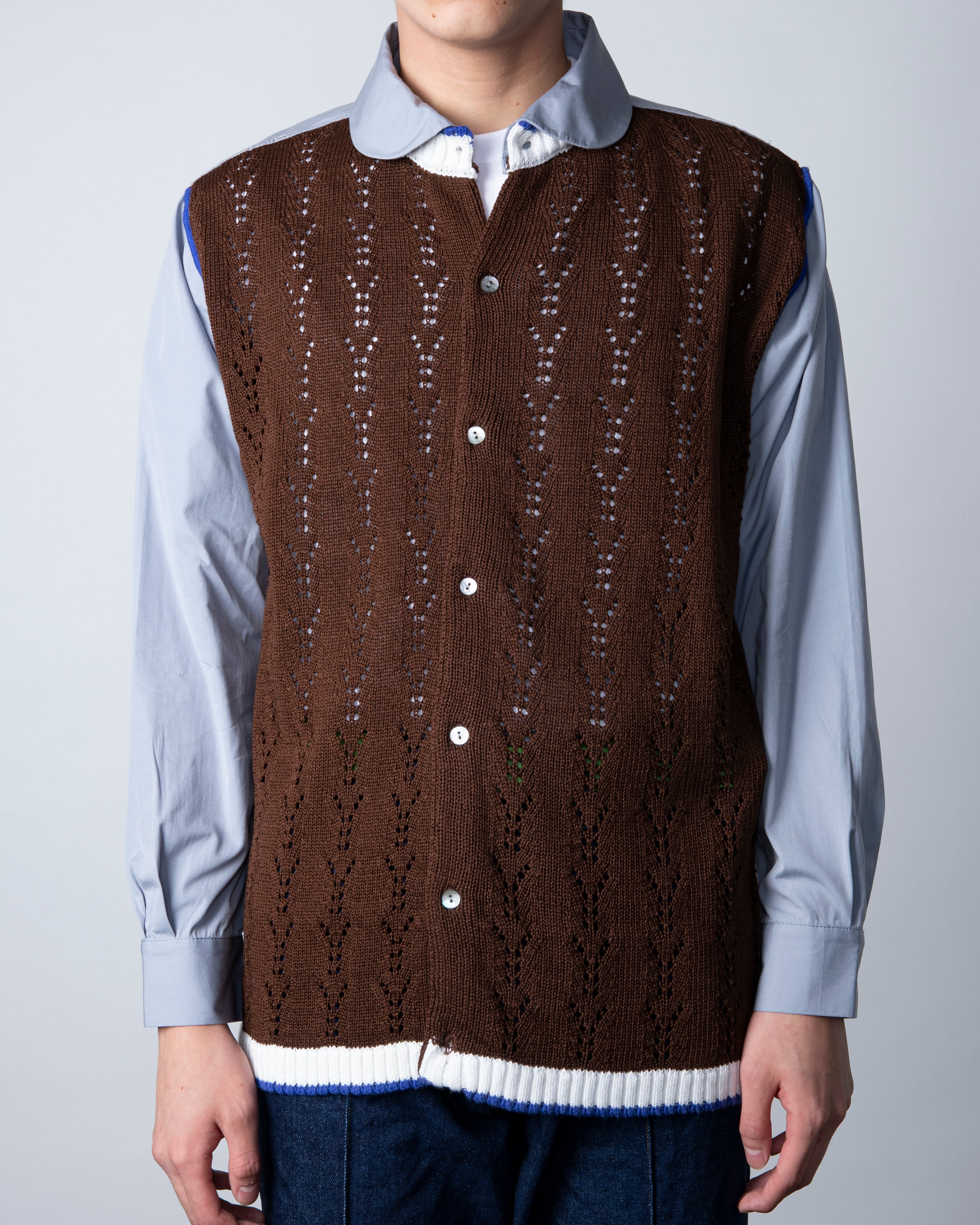 TTT MSW Knit cardigan docking shirt - 通販 - csa.sakura.ne.jp