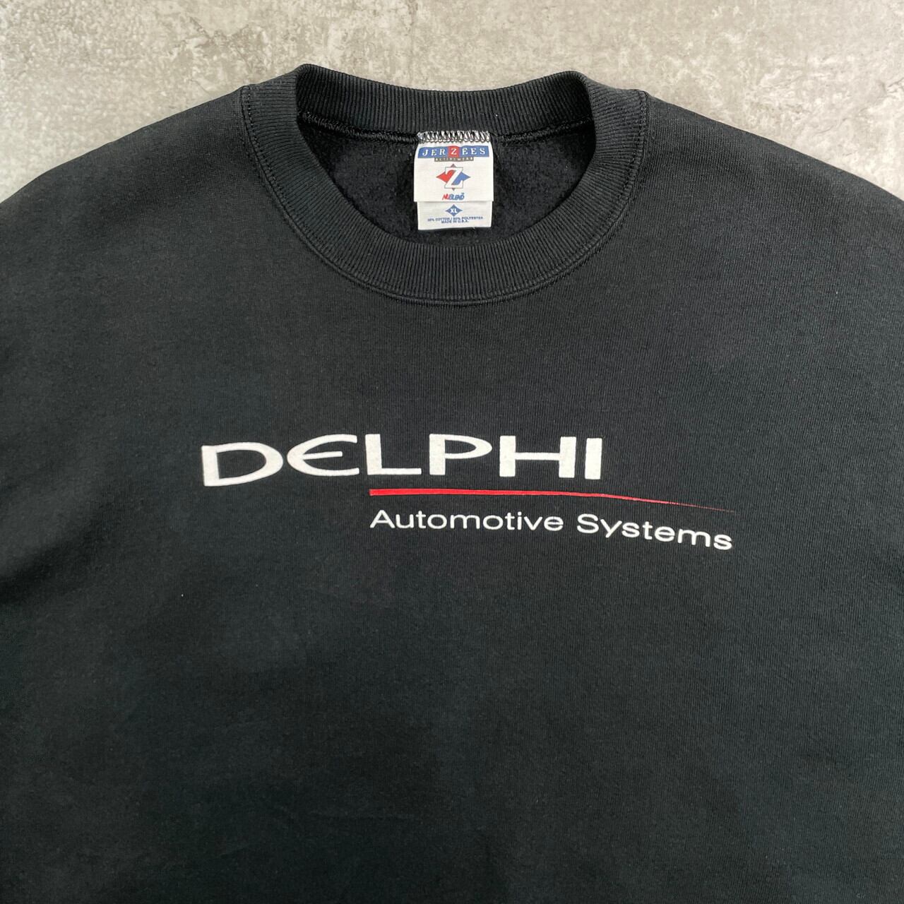 90s SPX ロゴプリント スウェットシャツ グレー/ブラック 90年代 USA製 DELPHI デルファイ 企業ロゴプリント スウェットシャツ