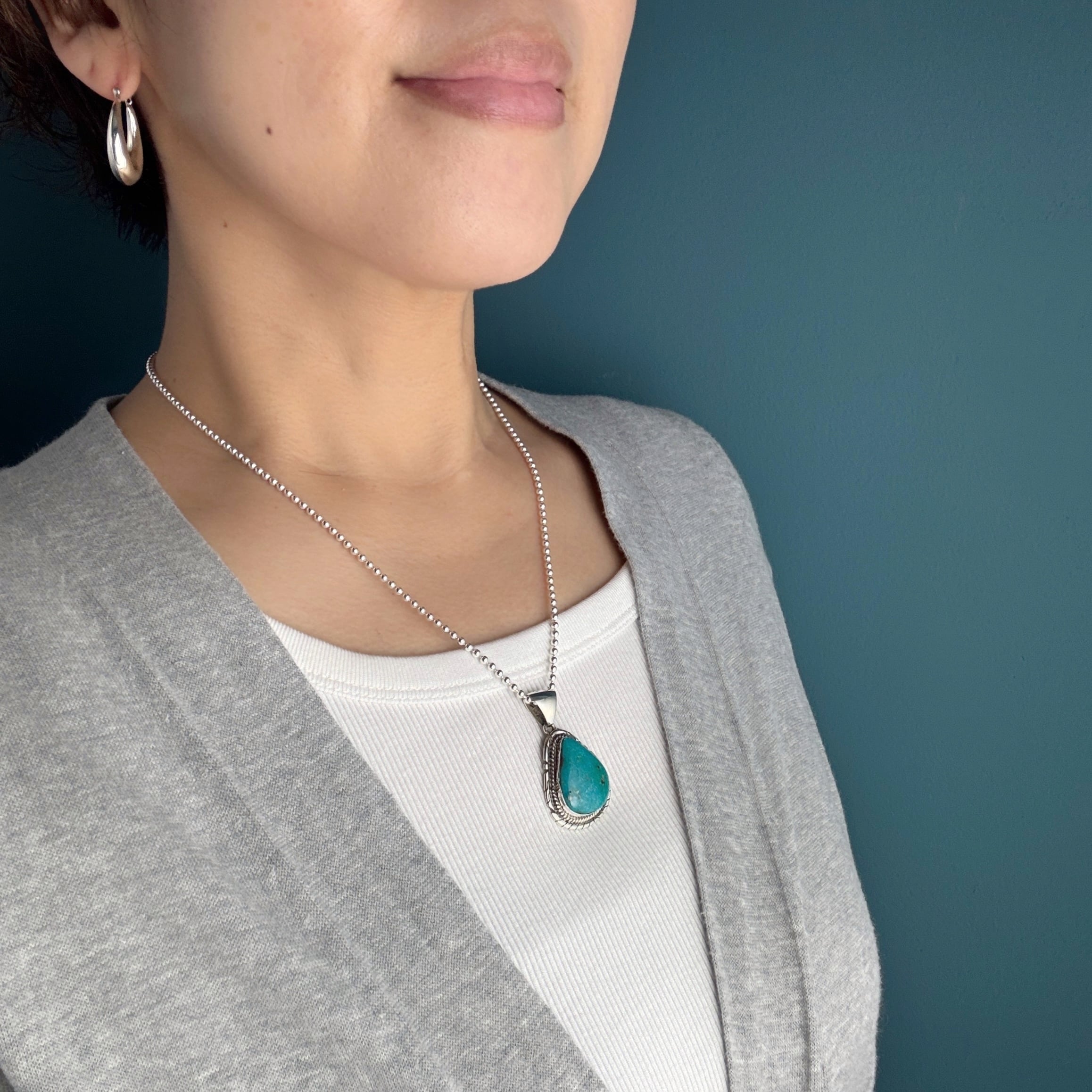 Indian Jewelry 》PEGGY SKEETS キングマン ターコイズ ドロップ