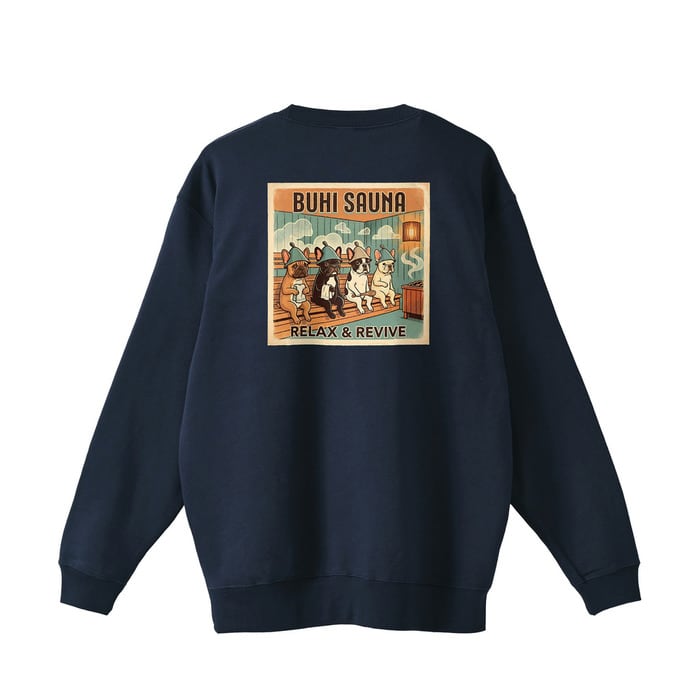 BUHI SAUNAトレーナー(Navy)