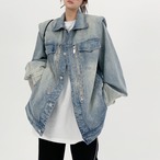 check and button design denim　1009