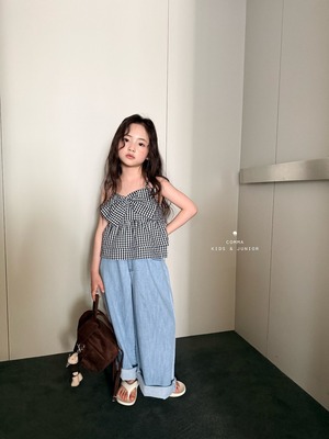 [COMMA] Ribbon Sleeveless Blouse (140/150) / [콤마] 리본나시블라우스 (140/150)