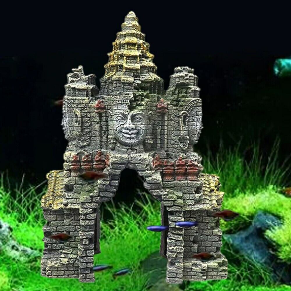 アクアリウム アステカ 石像風 遺跡 オブジェ 水槽 置物 インテリ | Pay ID
