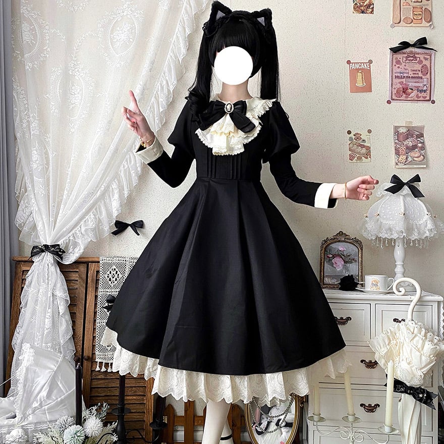 ぽんこつ様 オーダーメイド 納期45日】メイド服 メイドワンピ エプロン リボン 英国風