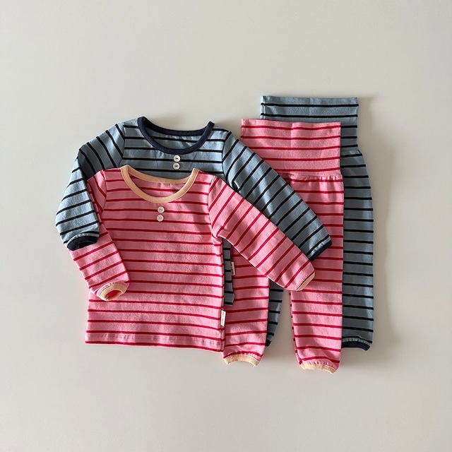 【取寄】here i am|madeleine stripe loungewear|マドレーヌボーダールームウェア|12M-120|kids|26 autumn