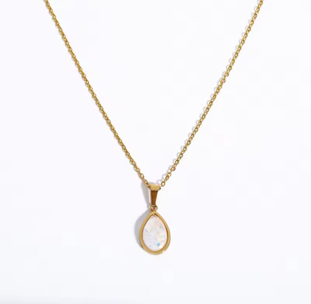 金アレ対応 しずく型チャームネックレス(0774)