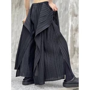 Pleated Wide-Leg Wrap Pants / プリーツ ワイド レッグ ラップ パンツ