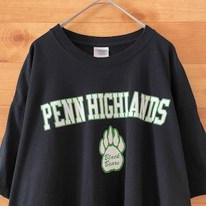 【GILDAN】penn highlands ロゴ プリント Tシャツ 黒ボディ L  US古着