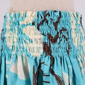 フラダンス 衣装 パウスカート ブルー系 ハイビスカス柄 シングル シンプル かわいい 華やか 鮮やか 明るい 爽やか 水色 白 茶 ダンス衣装 ハワイアンダンス レディース ハワイアン アロハ ハワイアンプリント フラ ダンス レッスン 練習 水色系 青系