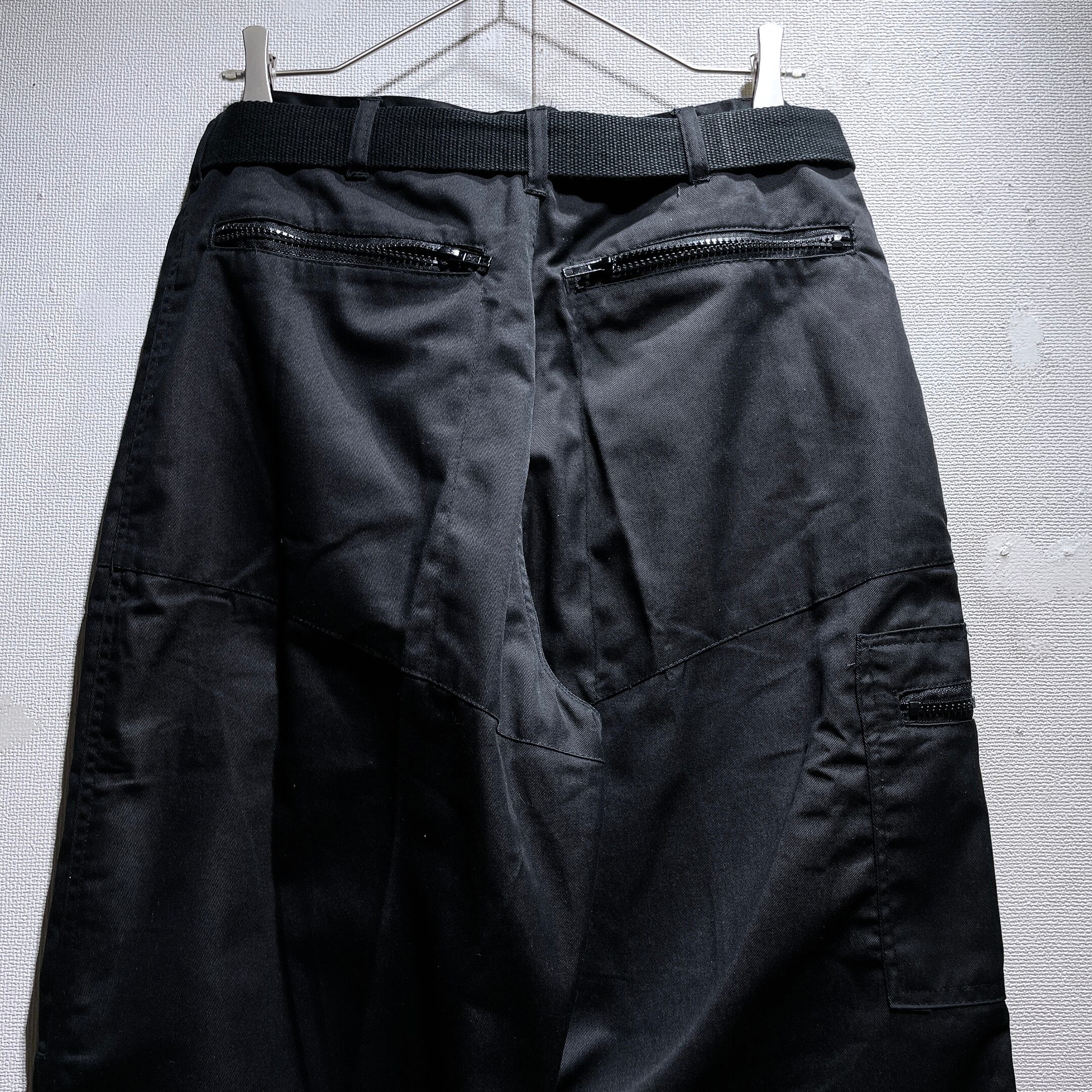 Black mode × technical multi Pockets Design Work pants (Dead stock)