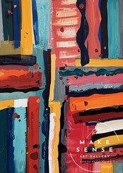 Color Symphony｜赤・青・黄が奏でる抽象アートポスター｜色彩のリズムとエネルギーが空間を鮮やかに満たすモダンインテリアA2ポスター