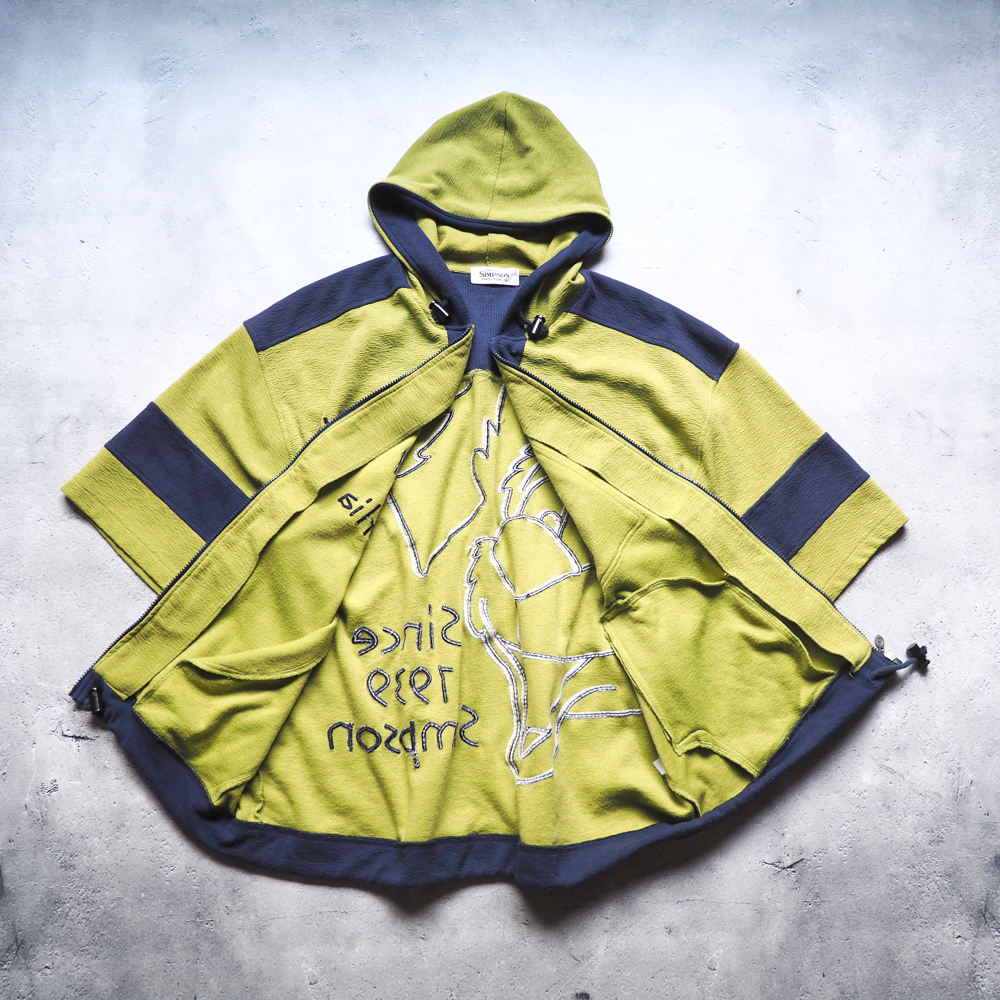1990s " Simpson " Dog Face Embroidery vintage loose Full zip Parker