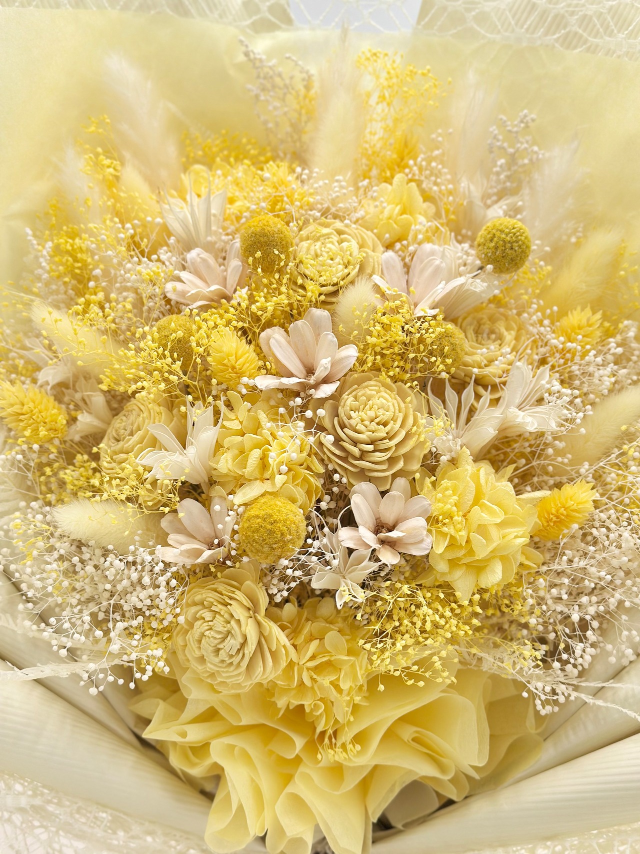 ドライフラワー花束(蜂蜜色) □Lサイズ 【定番商品】 画像2