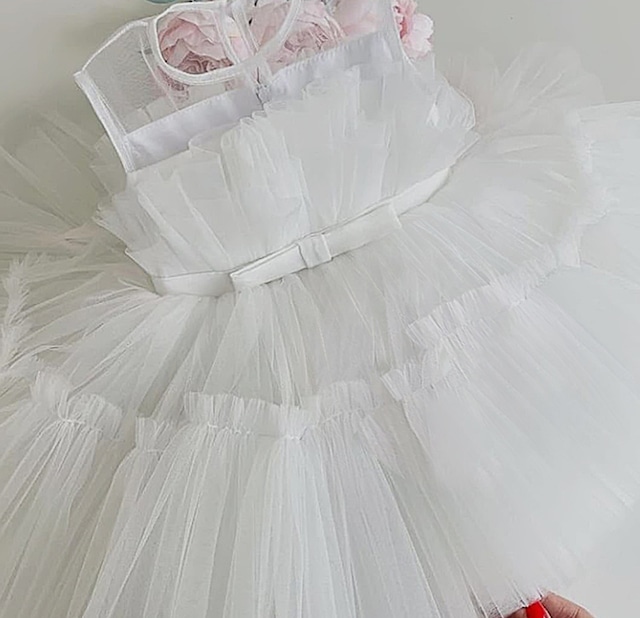 予約5color airy tull dress