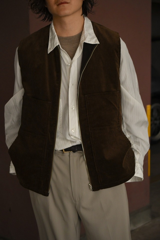 BISOWN / CORDUROY × WO/CA REVERSIBLE VEST (Brown)