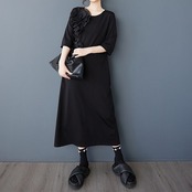 立体フリル 装飾 ロングワンピース  30246