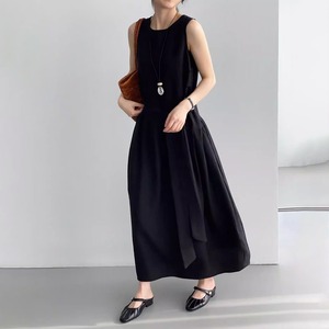 waist tie sleeveless one-piece 14375