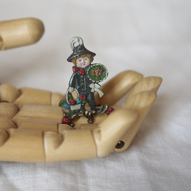 錫の飾り ハートと男の子 オーナメント ドイツ