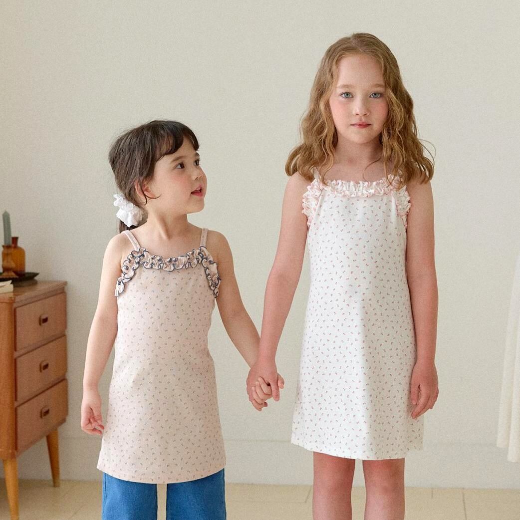 «sold out»«ジュニアサイズあり»«bonaloi» ラブリーフリルワンピース 2colors