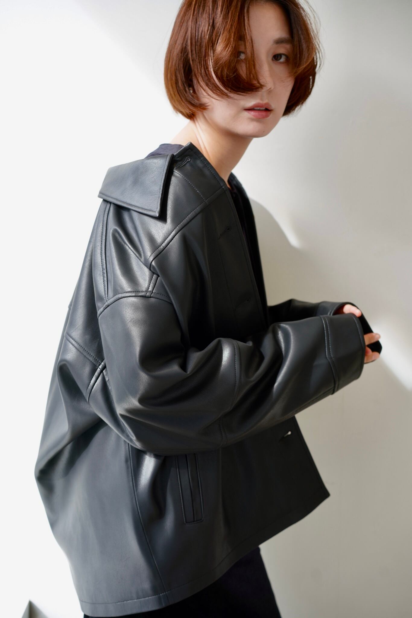 EcoleatherJacket エコレザージャケット Black
