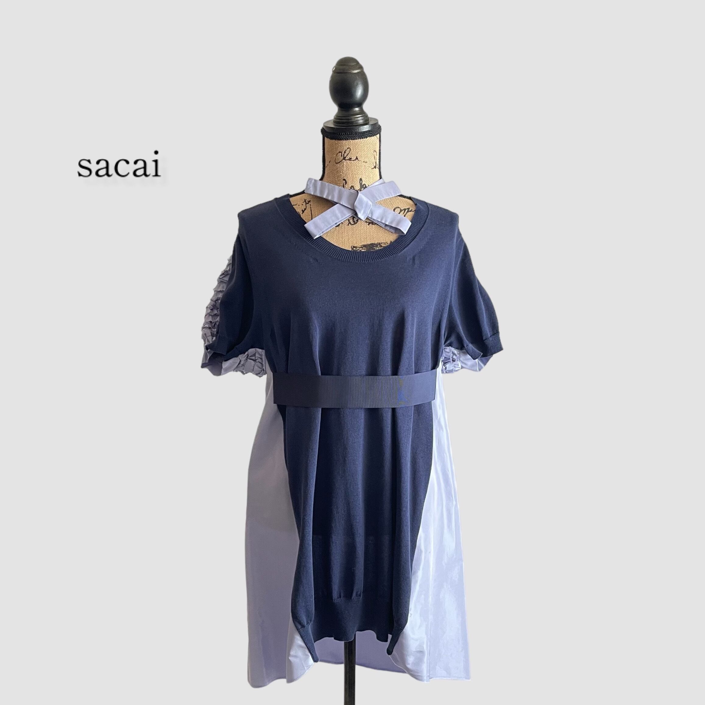 sacai サカイ ワンピース 1(S位) 紺x赤x白等(チェック) www