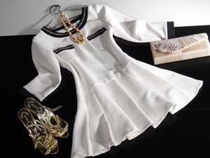 ★9号☆ノーブルな長袖ツーピース風ワンピース(OPN8709)