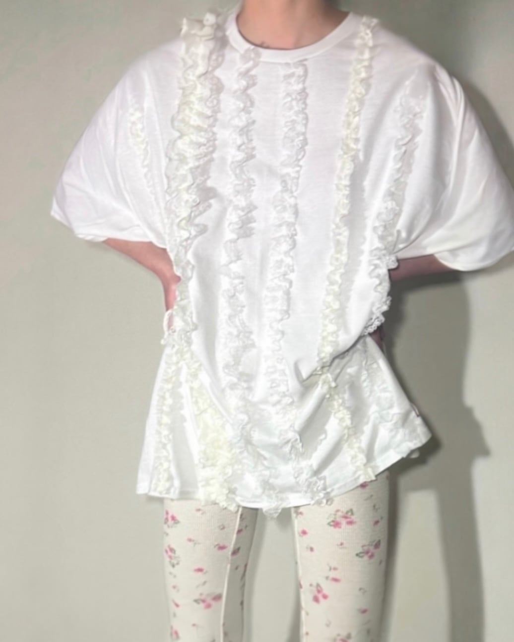 lessico familiare  [STRIPED RUFFLE TEE]